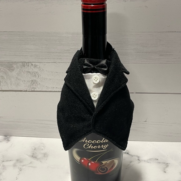 Bride & Groom Wine Bottle Covers - Picture 5 of 6